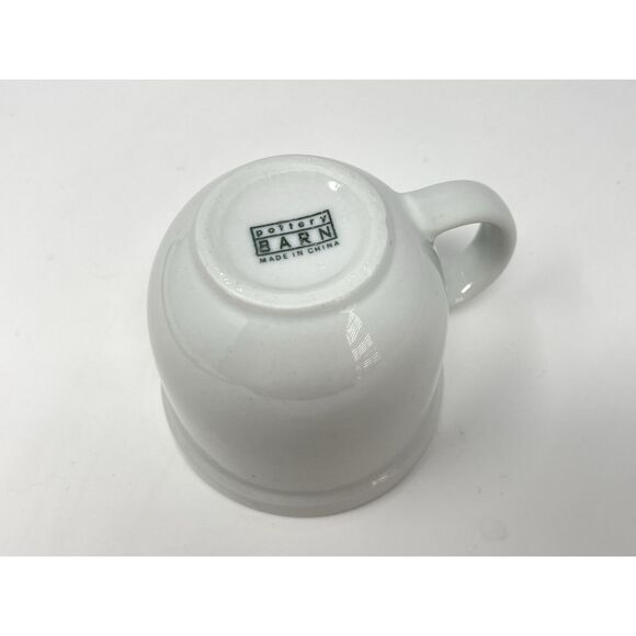 Pottery Barn Suppertime Du Jour Cafe Bistro Diner White Coffee Tea Mug Cup 10oz - Picture 4 of 4